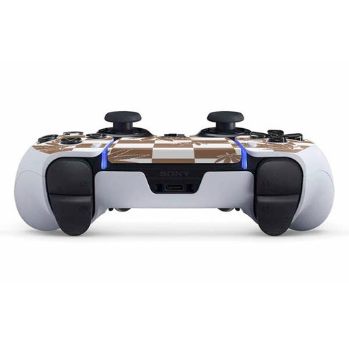 Marijuana Brown Checkered PS5 DualSense Edge Pro Controller Skin
