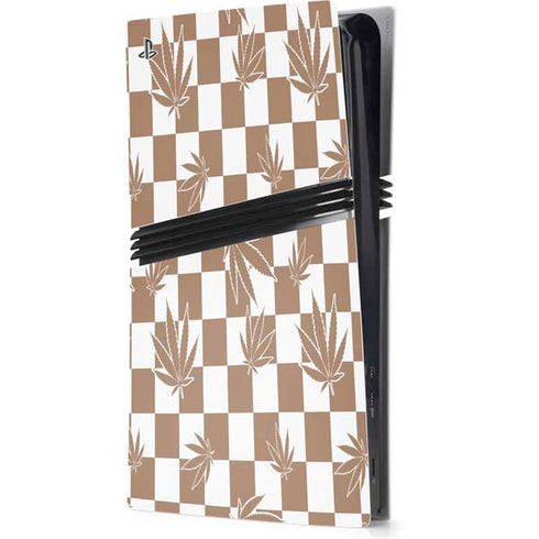 Marijuana Brown Checkered PlayStation PS5 Skins