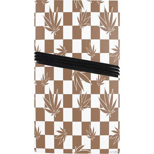 Marijuana Brown Checkered PS5 Pro Console Skin