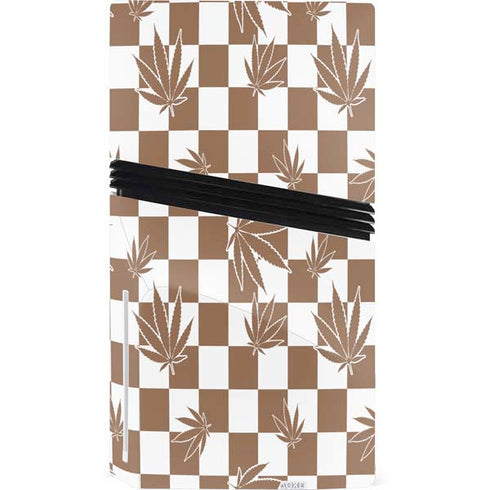 Marijuana Brown Checkered PS5 Pro Disk Bundle Skin