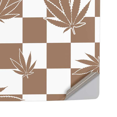 Marijuana Brown Checkered PS5 Pro Disk Console Skin