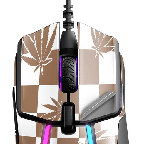 Marijuana Brown Checkered SteelSeries Rival 600 Gaming Mouse Skin