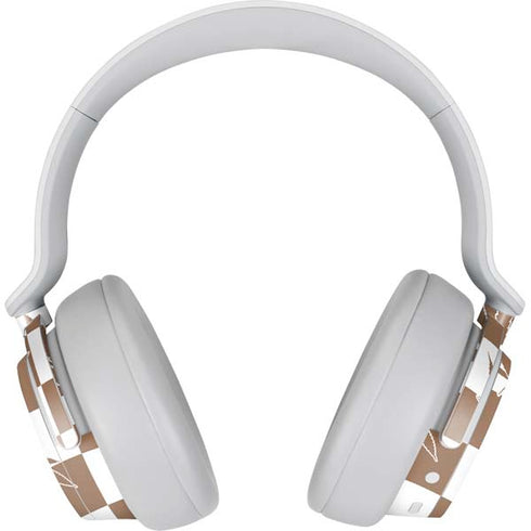 Marijuana Brown Checkered Surface Headphones Skin