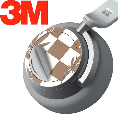 Marijuana Brown Checkered Surface Headphones Skin