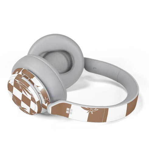 Marijuana Brown Checkered Surface Headphones Skin