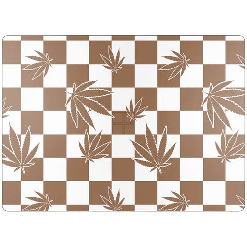 Marijuana Brown Checkered Surface Laptop 7 13.8in Skin