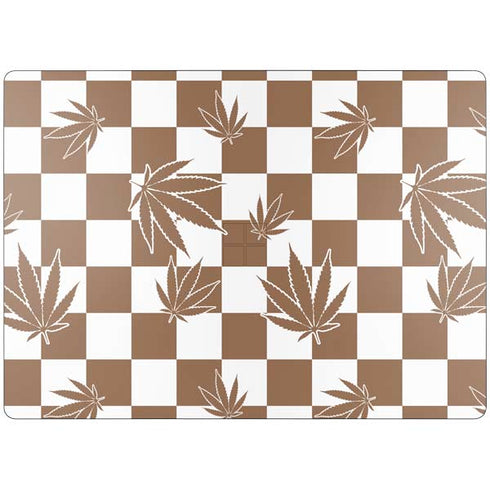 Marijuana Brown Checkered Surface Laptop 7 15in Skin