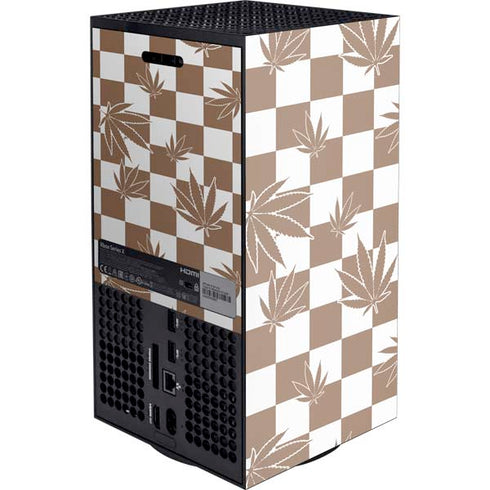Marijuana Brown Checkered XBox Series X Digital Edition Console Skin