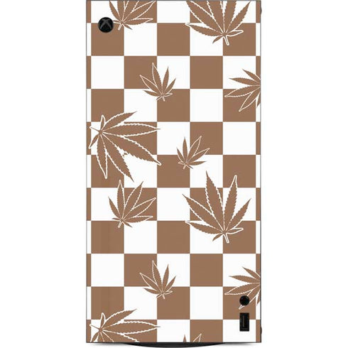 Marijuana Brown Checkered XBox Series X Digital Edition Console Skin
