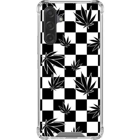 Marijuana Checkered Galaxy A17 Clear Case