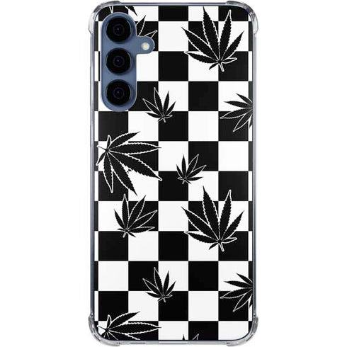 Marijuana Checkered Galaxy A35 5G Clear Case
