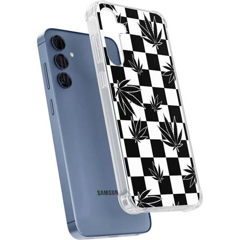 Marijuana Checkered Galaxy A35 5G Clear Case