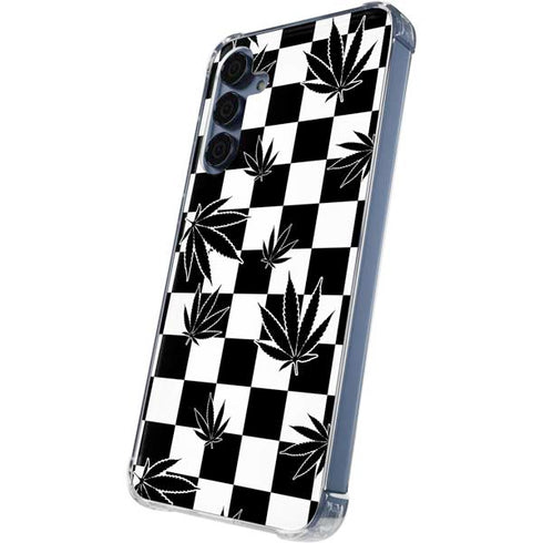 Marijuana Checkered Galaxy A55 5G Clear Case