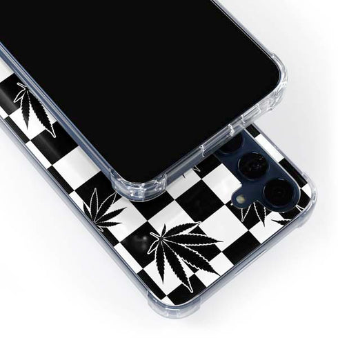 Marijuana Checkered Galaxy A55 5G Clear Case