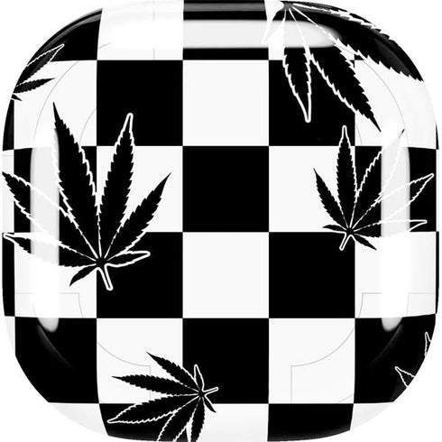 Marijuana Checkered Galaxy Buds Live Skin