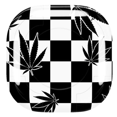 Marijuana Checkered Galaxy Buds Live Skin
