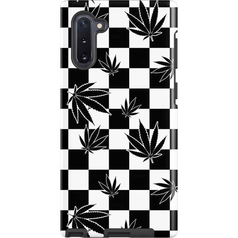Marijuana Checkered Galaxy Cases