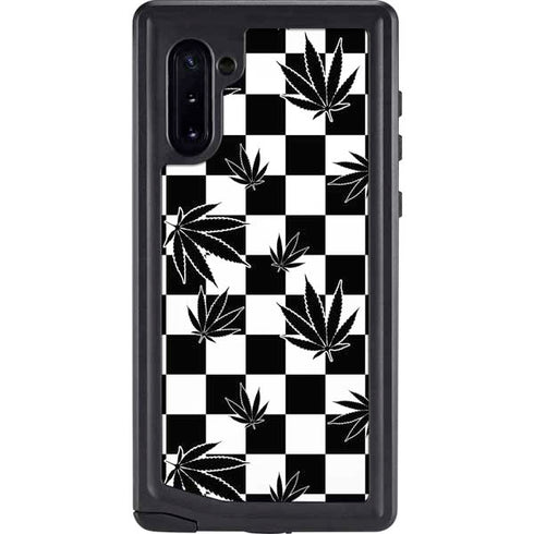 Marijuana Checkered Galaxy Cases
