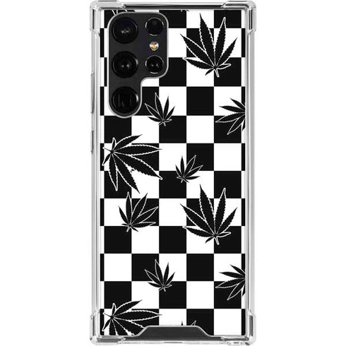 Marijuana Checkered Galaxy S23 Ultra Clear Case
