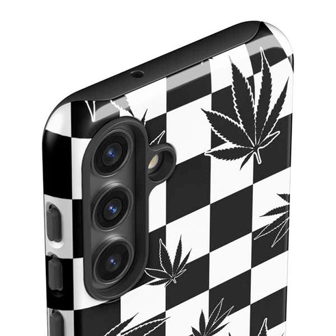 Marijuana Checkered Galaxy S25 Impact Case