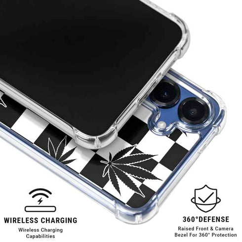 Marijuana Checkered Galaxy S25 Plus Clear Case