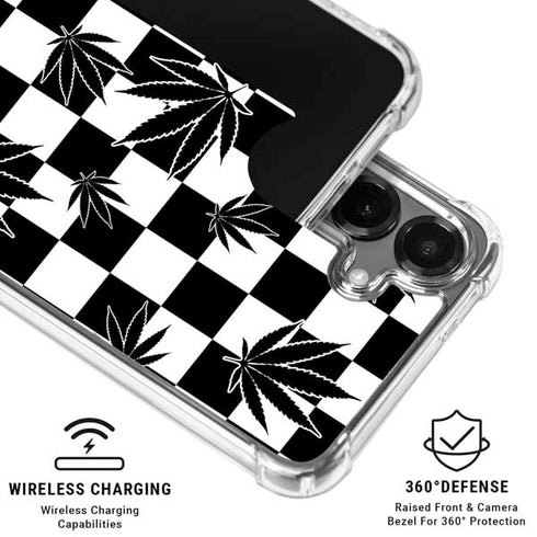 Marijuana Checkered Galaxy S26 Clear Case