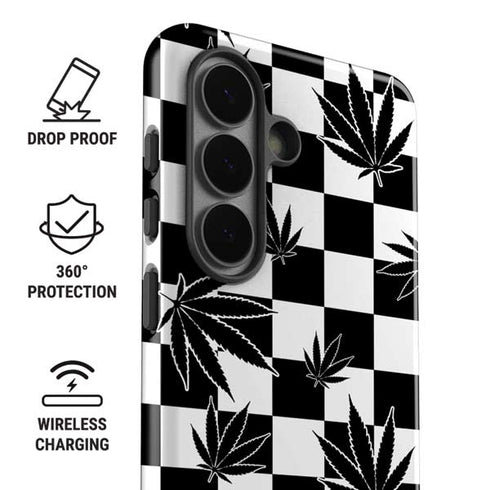 Marijuana Checkered Galaxy S26 Impact Case