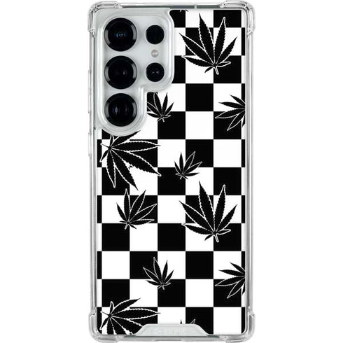 Marijuana Checkered Galaxy S26 Ultra Clear Case