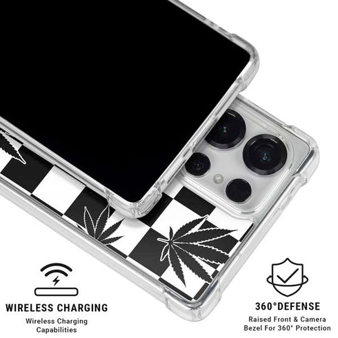 Marijuana Checkered Galaxy S26 Ultra Clear Case