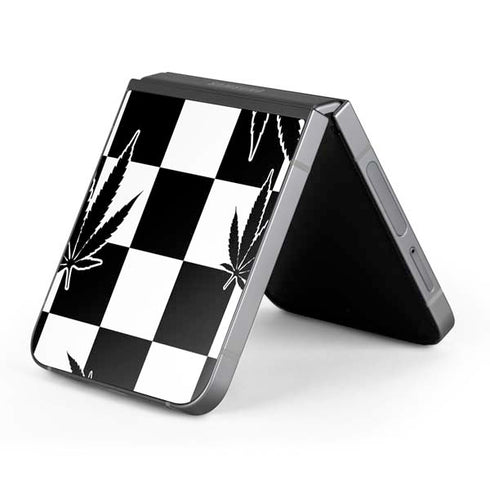 Marijuana Checkered Galaxy Z Flip6 Skin