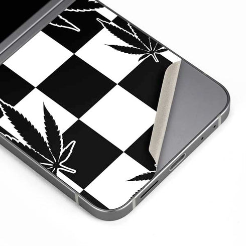 Marijuana Checkered Galaxy Z Flip6 Skin