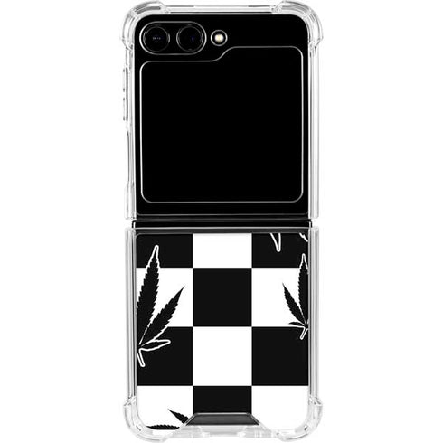 Marijuana Checkered Galaxy Z Flip6 Clear Case