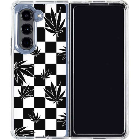 Marijuana Checkered Galaxy Z Fold5 5G Clear Case