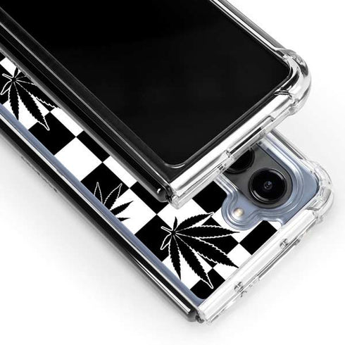 Marijuana Checkered Galaxy Z Fold5 5G Clear Case