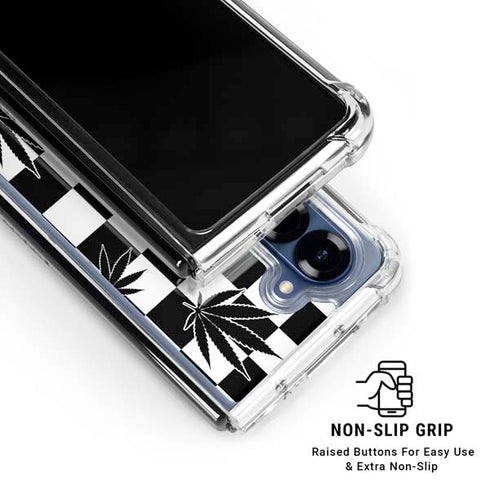 Marijuana Checkered Galaxy Z Fold6 Clear Case