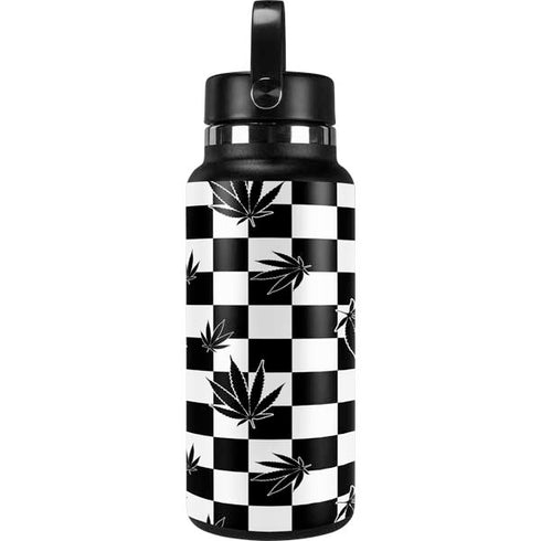 Marijuana Checkered Hydro Flask 32oz Wide Mouth Skin