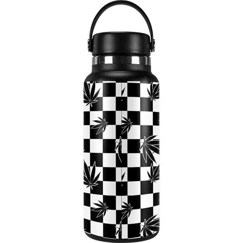 Marijuana Checkered Hydro Flask 32oz Wide Mouth Skin