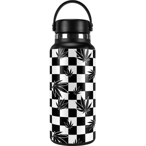 Marijuana Checkered Hydro Flask 32oz Wide Mouth Skin