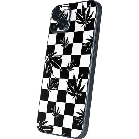 Marijuana Checkered iPhone 15 Skin