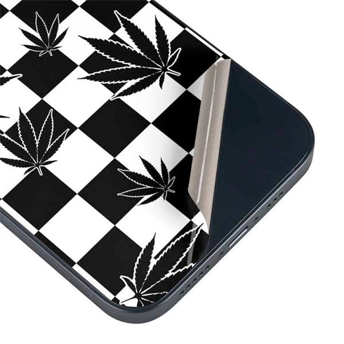 Marijuana Checkered iPhone 15 Skin