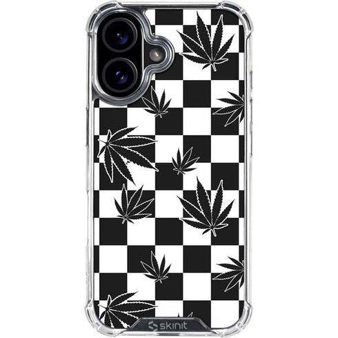 Marijuana Checkered iPhone 16 Clear Case