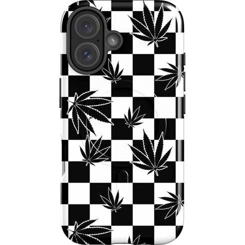 Marijuana Checkered iPhone 16 Plus Magsafe Impact Case