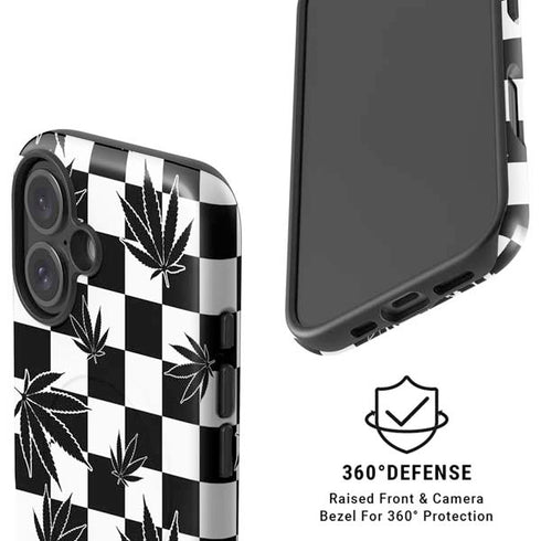 Marijuana Checkered iPhone 16 Plus Magsafe Impact Case