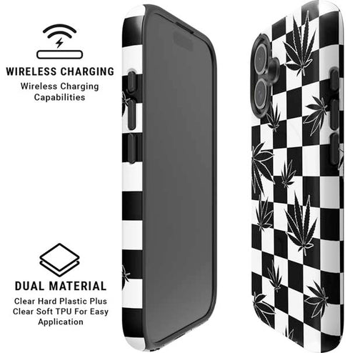 Marijuana Checkered iPhone 16 Plus Magsafe Impact Case