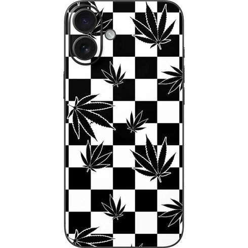 Marijuana Checkered iPhone 16 Plus Skin