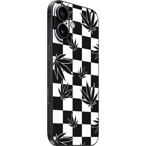 Marijuana Checkered iPhone 16 Plus Skin
