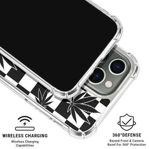 Marijuana Checkered iPhone 16 Pro Max Clear Case