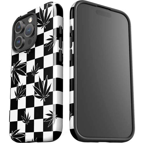Marijuana Checkered iPhone 16 Pro Max Impact Case