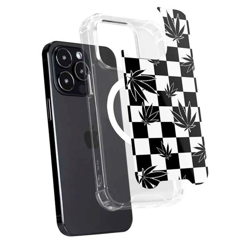 Marijuana Checkered iPhone 16 Pro Max MagSafe Case