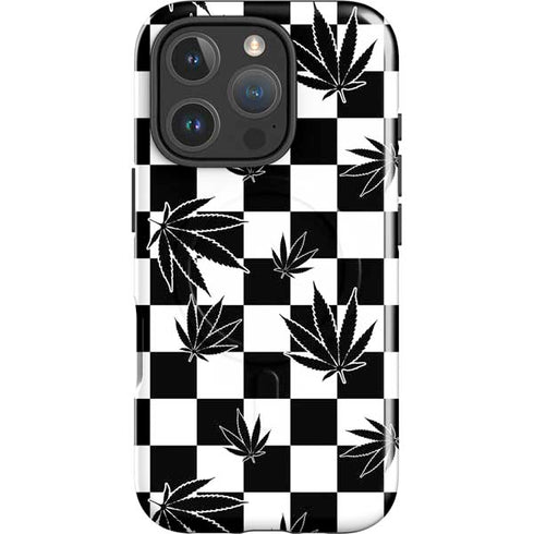 Marijuana Checkered iPhone 16 Pro Max Magsafe Impact Case